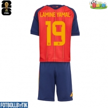 Spanien Lamine Yamal #19 Hemmatröja Barn VM 2026 Kortärmad (+ Korta byxor)